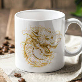Goldener Drache chinesischer Drache Kaffeetasse
