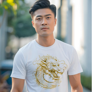 Goldener Drache chinesischer Drache T-Shirt