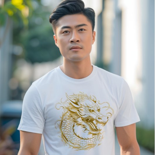 Goldener Drache chinesischer Drache T-Shirt
