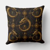 Goldener Drache Dark Fantasy Kissen (Rückseite)