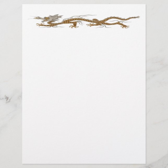 Goldener Drache der buddhistischen Letterhead (Vorderseite)