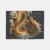 Goldener Drache Fleecedecke (Vorderseite (Horizontal))