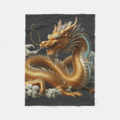 Goldener Drache Fleecedecke (Vorderseite)