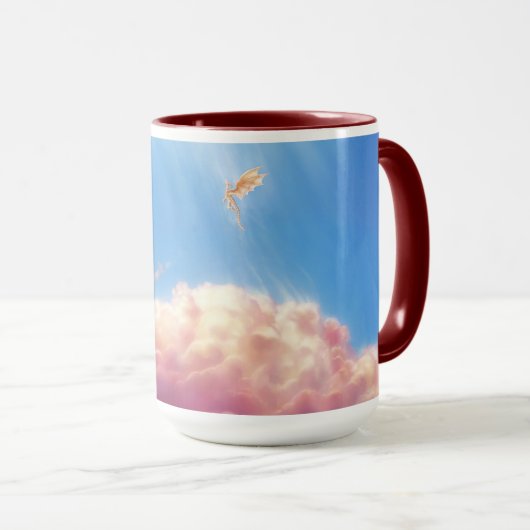 Goldener Drache: Fliegende Himmel Tasse (VorderseiteRechts)
