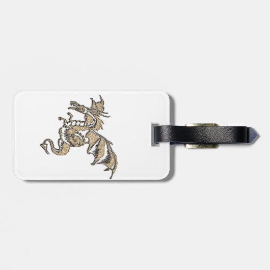 Goldener Drache Gepäckanhänger (Rückseite horizontal)