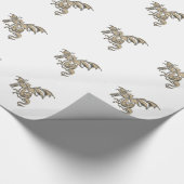 Goldener Drache Geschenkpapier (Ecke)