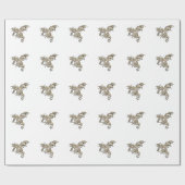 Goldener Drache Geschenkpapier (Flach)
