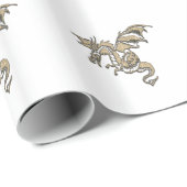 Goldener Drache Geschenkpapier (Rolleneckpunkt)