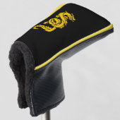 Goldener Drache Golf Headcover (3/4 Vorderseite)