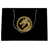 Goldener Drache Große Geschenktüte (Vorderseite)