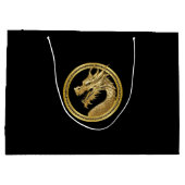 Goldener Drache Große Geschenktüte (Rückseite)