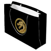 Goldener Drache Große Geschenktüte (Rückseite Schrägansicht)