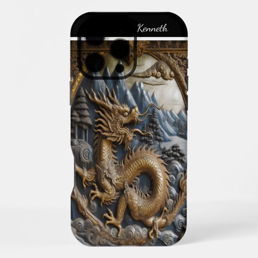 Goldener Drache iPhone Hülle (Rückseite)