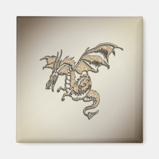 Goldener Drache Magnet (Vorne)