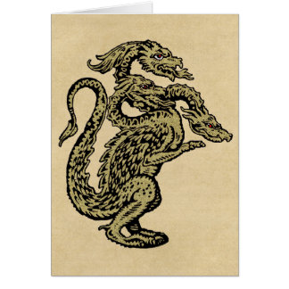 Goldener Drache mit drei Köpfen
