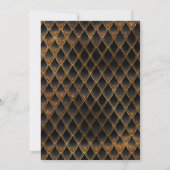 Goldener Drache mit schwarzen Scales Geburtstagspa Einladung (Rückseite)