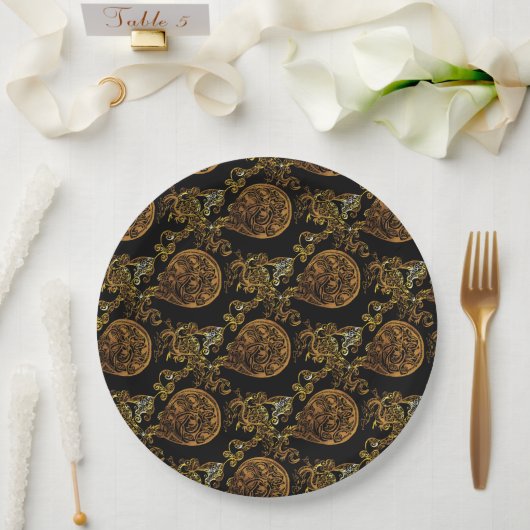 Goldener Drache Pappteller (Hochzeit)