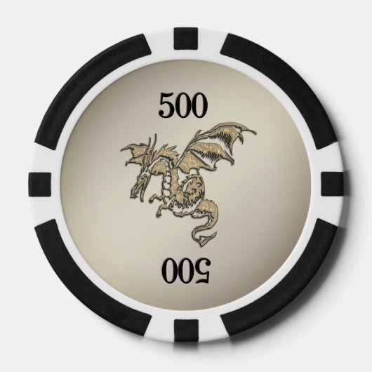 Goldener Drache Pokerchips (Vorderseite)