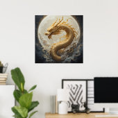 Goldener Drache Poster (Heimbüro)