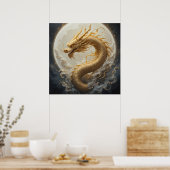 Goldener Drache Poster (Küche)