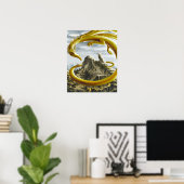 Goldener Drache Poster (Heimbüro)