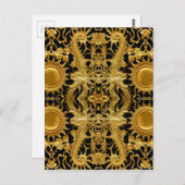 Goldener Drache Postkarte (Vorne/Hinten)