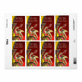 GOLDENER DRACHE ROTER RUBIN Monogramm (Vorne)