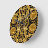 Goldener Drache Runde Wanduhr (Winkel)