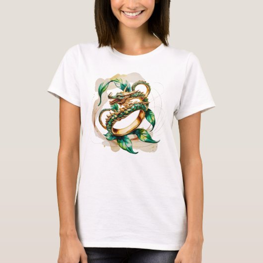 Goldener Drache T-Shirt (Vorderseite)