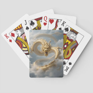 Goldener Drache über den Wolken Spielkarten