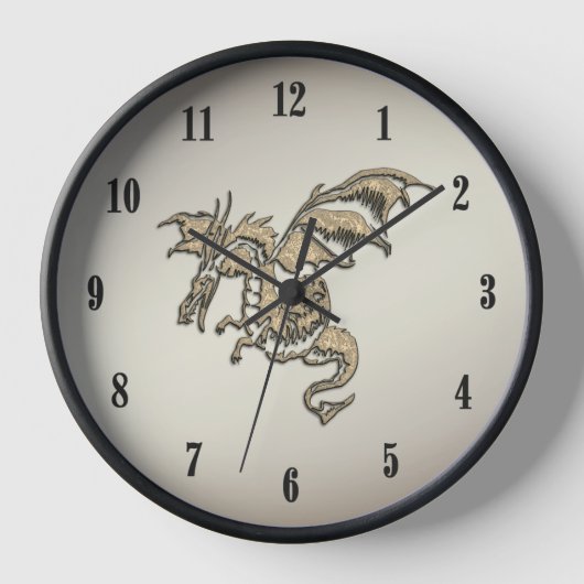 Goldener Drache Uhr (Vorderseite)