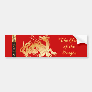 Goldener Drache und Banner Autoaufkleber