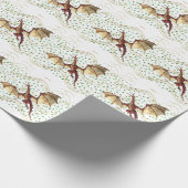 Goldener Drache und grüne Steine Geschenkpapier (Ecke)