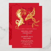 Goldener Drache und Phönix chinesische Hochzeit