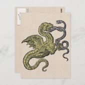 Goldener Drache und Silberschlange Postkarte (Vorne/Hinten)