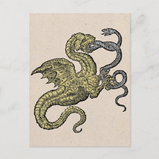 Goldener Drache und Silberschlange Postkarte (Vorderseite)