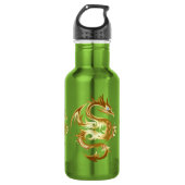 Goldener Drache Wasserflasche aus Edelstahl (Vorderseite)
