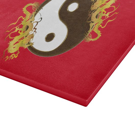 Goldener Drache Yin Yang Schneidebrett (Ecke)