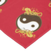 Goldener Drache Yin Yang Tischdecke (Schrägansicht)