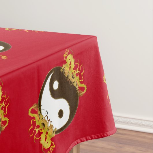 Goldener Drache Yin Yang Tischdecke (Beispiel)