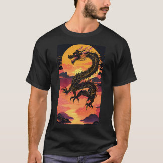 "Goldener Drachenaufstieg: Eine Fusion von Traditi T-Shirt