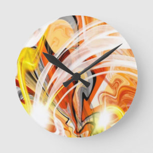 Goldener Dunkler Wirbel Runde Wanduhr
