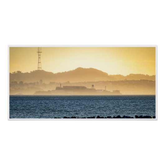 Goldener Dunst über Alcatraz Poster (Vorderseite)
