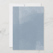 Goldener Dusty Blue Floral Polterabend Einladung (Rückseite)