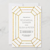 Goldener Edelstein Hochzeit Probe Dinner Einladung (Vorderseite)