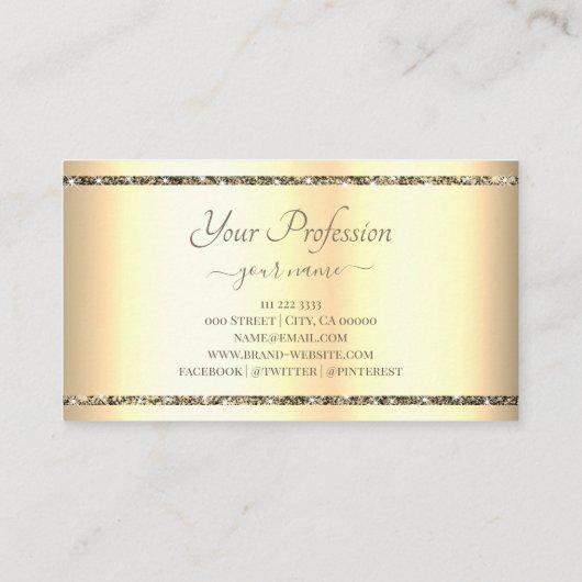 Goldener Effekt Goldener Glitzer Sparkassenstars Visitenkarte (Rückseite)