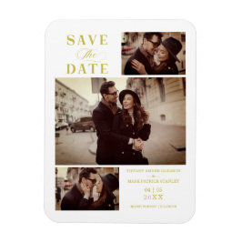 Goldener Effekt Moderne 3 maßgeschneiderte Fotos H Magnet