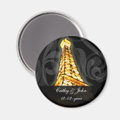 Goldener Eiffelturm Französische Hochzeit Retten S Magnet (Vorderseite/Rückseite)