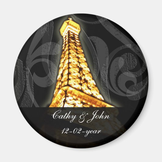 Goldener Eiffelturm Französische Hochzeit Retten S Magnet (Vorne)