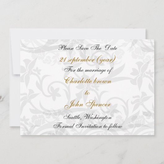 Goldener Eiffelturm Französische Hochzeit Retten S Save The Date (Rückseite)